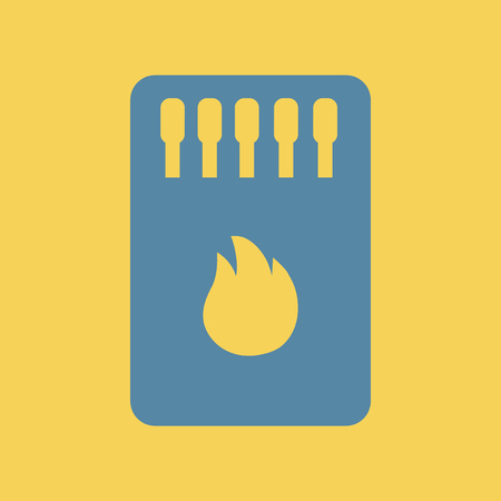 Simple illustration of a flat icon of a Matchbox and matches.のイラスト素材