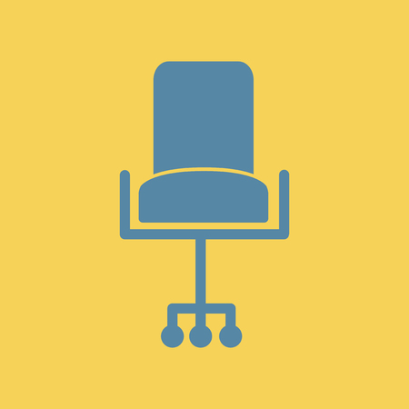 Simple illustration of a flat icon of a office chair, seat.のイラスト素材