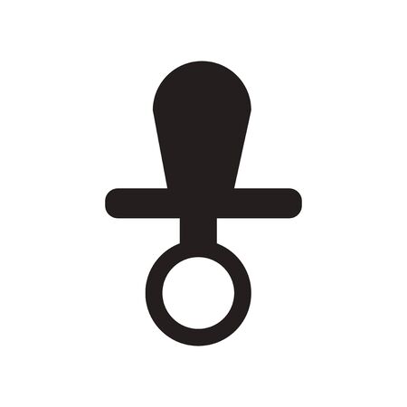 Flat icon in black and white  style nipple children.