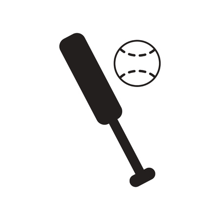 flat icon in black and white  style ball baseball batのイラスト素材