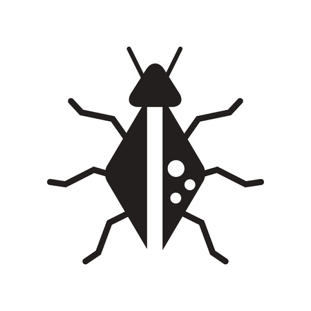 flat icon in black and white  style beetle insectのイラスト素材