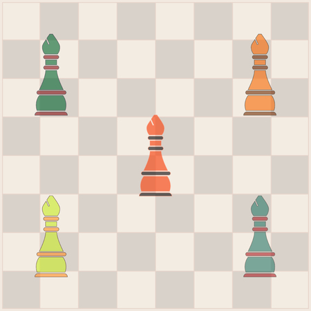 Vector illustration in flat style Chess Bishop collectionのイラスト素材