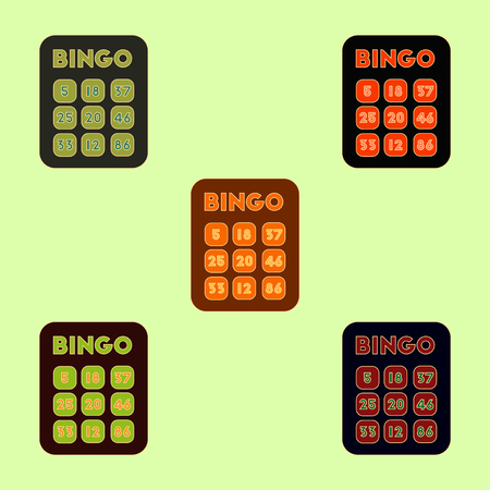 Vector illustration table game Bingo lotto board game collectionのイラスト素材