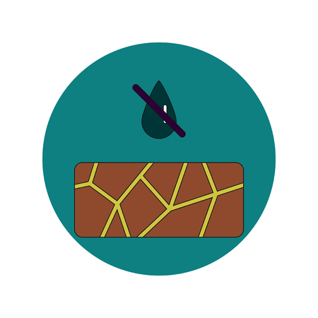 Vector illustration in flat design of cracked earth and droughtのイラスト素材