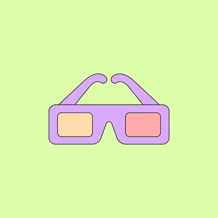 cinema spectacles Vector illustration in flat style 3d movie glassesのイラスト素材