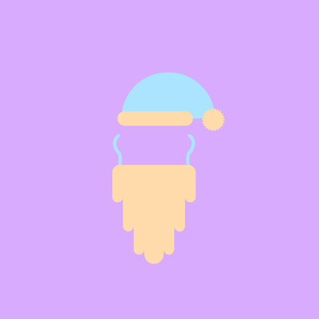 hat and beard Vector illustration of Accessories Santa Claus hat and beardのイラスト素材