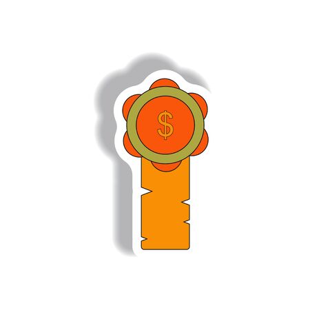 Vector illustration in paper sticker style. infographic design of Certificatevのイラスト素材