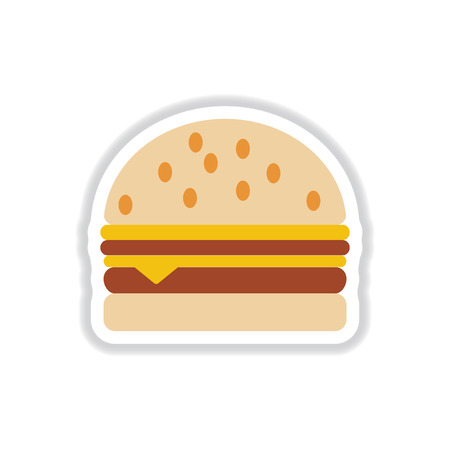 hamburger icon, burger vector stickerのイラスト素材