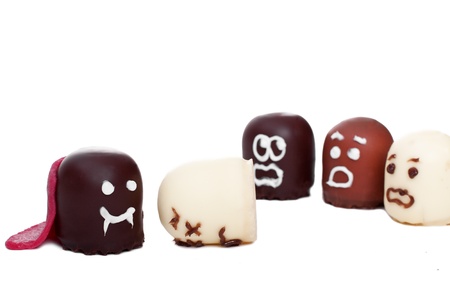 concept funny marshmallow vampire plays halloweenの写真素材