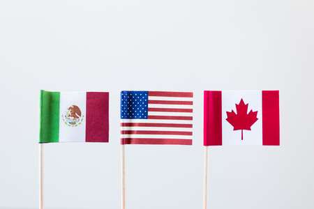 the flags of the three nafta membersの写真素材