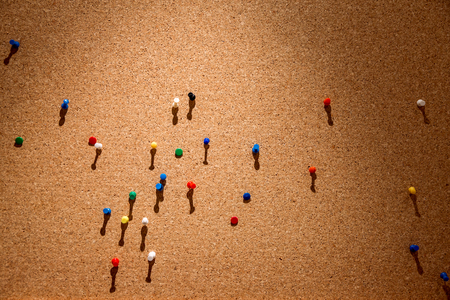 pinboard with a lot of pins but no noticesの写真素材