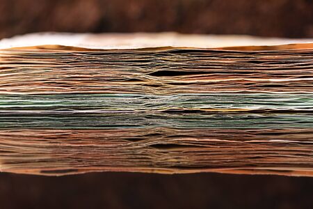 big stack of european banknotes, concept savings and pensionの写真素材