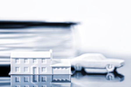 Status symbols or luxury objects are printed out with a 3D printer, wishes and dreams come true through modern technologiesの写真素材