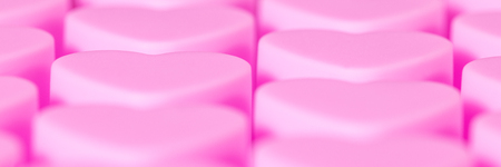 Panorama, pink heart shaped background, concept love and romantic, closeupの写真素材