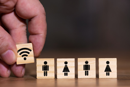 Concept image wireless connection, network public or at workの写真素材