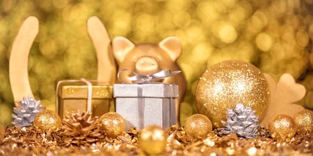 golden and silver festive background, for holidays like christams or new year