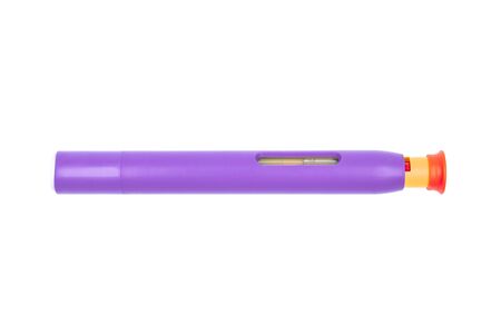 Pre-filled Pen and syringe, injector for injection at home, diabetes or allgery disease, isolated on...