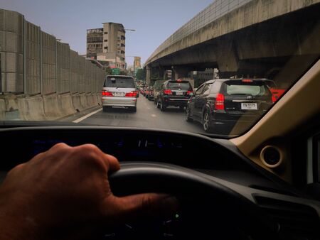 Drive, traffic, bangkok, thailand,.