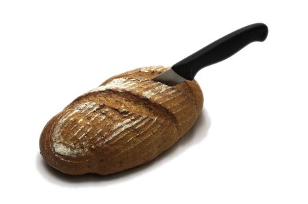 Loaf with knife