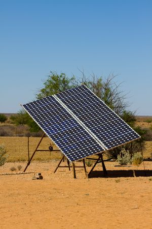 Large sun power solar panelの写真素材