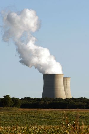 nuclear tower smoke stack plant