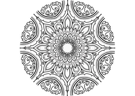 Mantra Mandala, The Meditation art for Adults to coloring Drawing with Hands By Art By Uncle Collections Find out with Patterns of the Universe you can create Happinessのイラスト素材