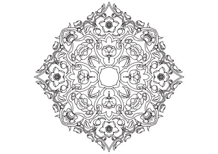 Mantra Mandala, The Meditation art for Adults to coloring Drawing with Hands By Art By Uncle Collections Find out with Patterns of the Universe you can create Happinessのイラスト素材