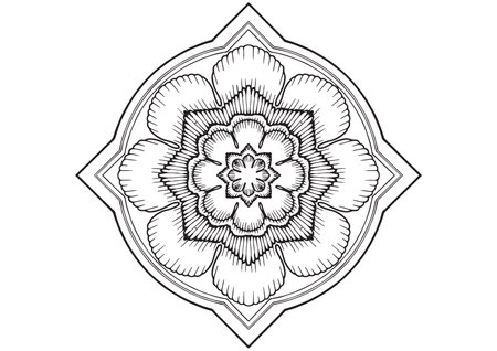 Mantra Mandala, The Meditation art for Adults to coloring Drawing with Hands By Art By Uncle Collections Find out with Patterns of the Universe you can create Happinessのイラスト素材