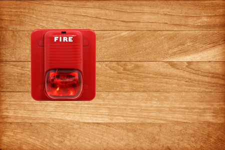 fire alarm switch on the wallの写真素材