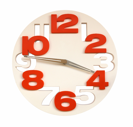 Wall clock, photo on the white background