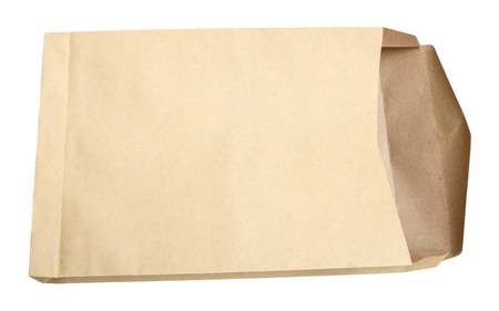 Brown envelope document on white backgroundの写真素材