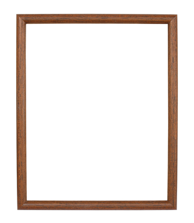 Old wooden frame isolated on white backgroundの写真素材
