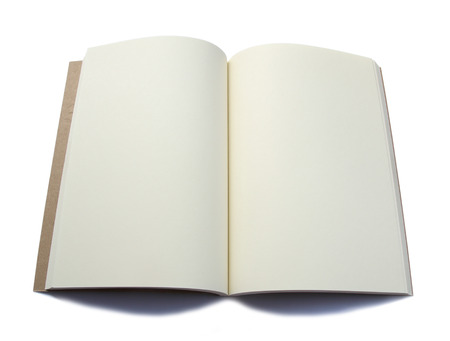 Open blank note book isolated on white background