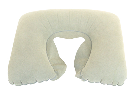 Inflatable neck pillow isolated on white backgroundの写真素材