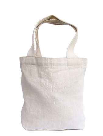 fabric bag isolated on white background.の写真素材