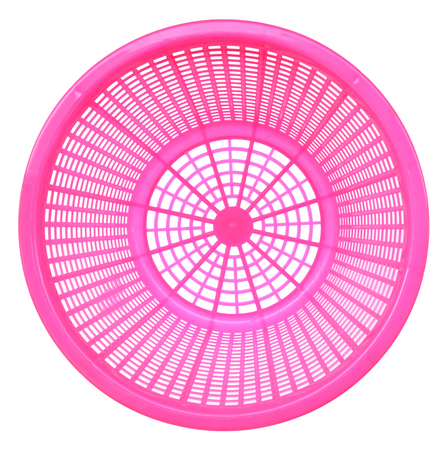 Pink empty basket isolated on white background. Top Viewの写真素材