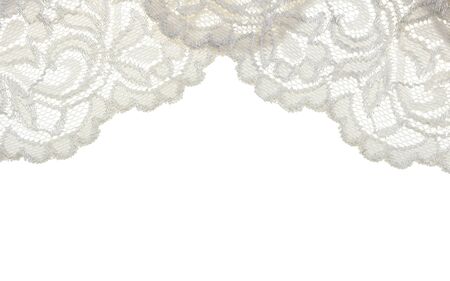 White lace isolated on white background.の写真素材