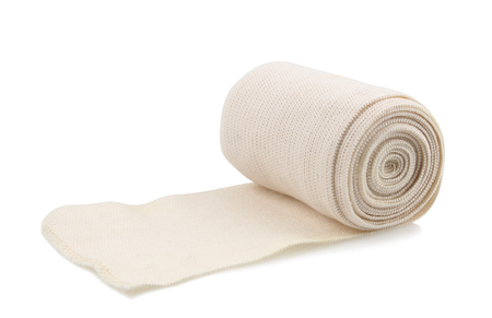 Medical bandage roll isolated on white background.の写真素材