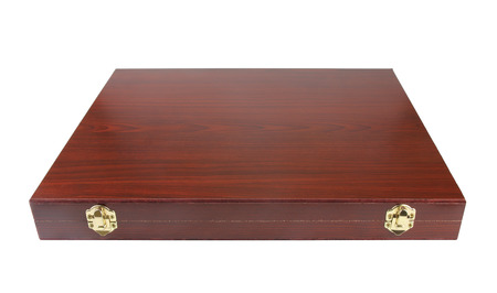 wooden box isolated on white background.