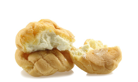 Eclaire cream vanilla isolated on white background.の写真素材