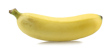 Ripe banana isolated on white background.の写真素材