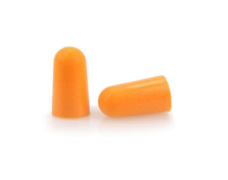 Ear plugs isolated on white background.の写真素材