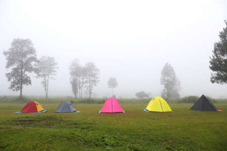 Holiday camping at Thung Salaeng Luang National Park, Thailandの写真素材