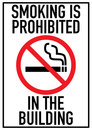 no smoking prohibition sign red on white backgroundのイラスト素材