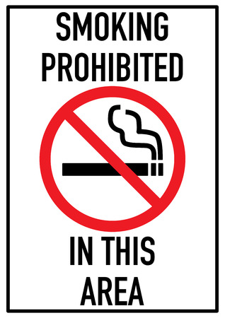 no smoking prohibition sign red on white backgroundのイラスト素材