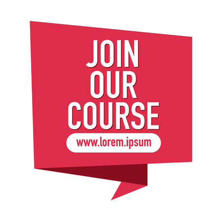 join our course red banner on white backgroundのイラスト素材
