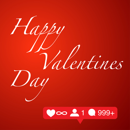 happy valentines day on red backgroundのイラスト素材