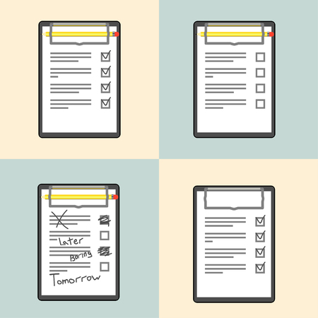 to do list with pencil filled up emptyのイラスト素材