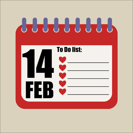 14 february to do list romantic empty oneのイラスト素材