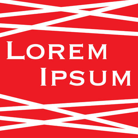 Lorem ipsum with white stripes on red backgroundのイラスト素材